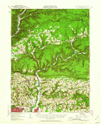 United States Geological Survey Warrensville, PA (1953, 62500-Scale) digital map