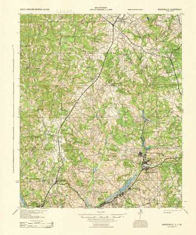United States Geological Survey Warrenville, SC-GA (1943, 62500-Scale) digital map