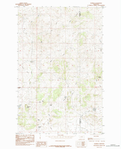 United States Geological Survey Warrick, MT (1984, 24000-Scale) digital map
