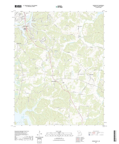 United States Geological Survey Warsaw East, MO (2021, 24000-Scale) digital map