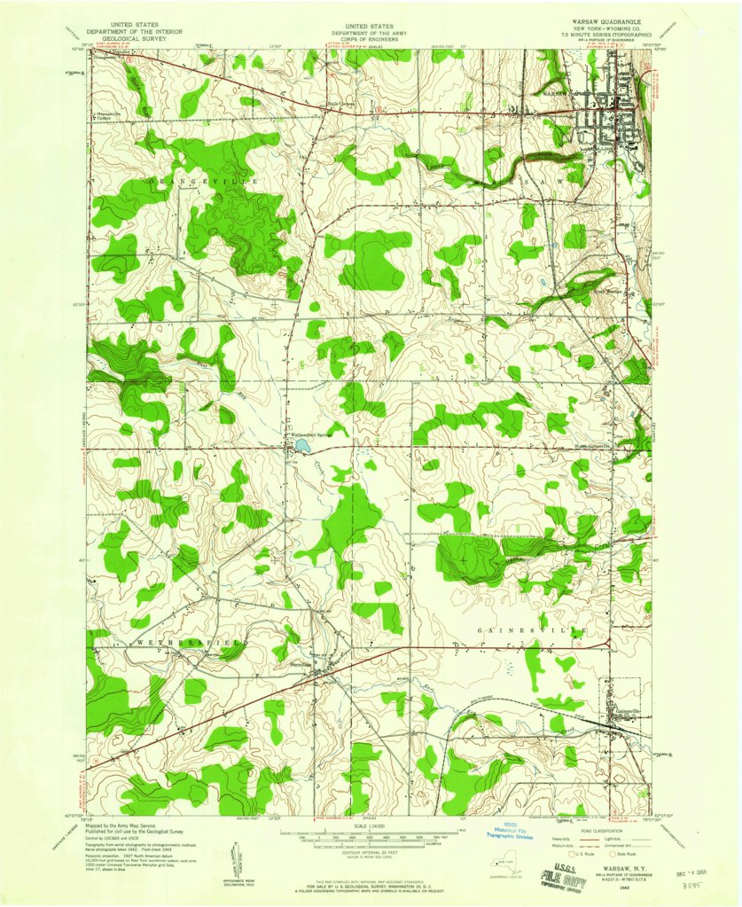 Warsaw, NY (1943, 24000-Scale) Map by United States Geological Survey ...