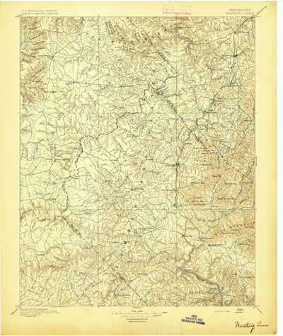 United States Geological Survey Wartburg, TN (1895, 125000-Scale) digital map