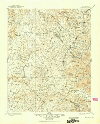 United States Geological Survey Wartburg, TN (1896, 125000-Scale) digital map