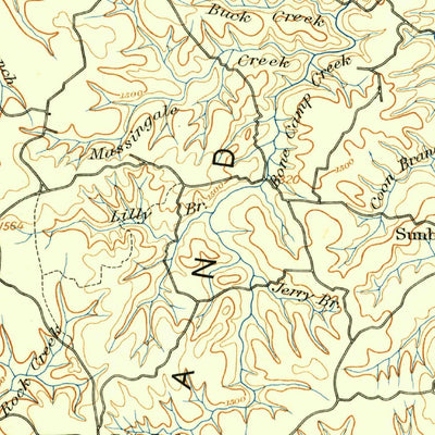 United States Geological Survey Wartburg, TN (1896, 125000-Scale) digital map