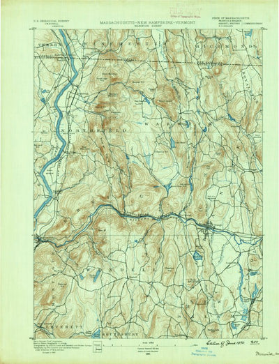 United States Geological Survey Warwick, MA-NH-VT (1889, 62500-Scale) digital map
