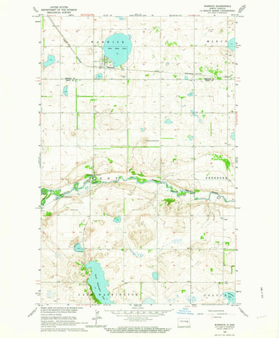 United States Geological Survey Warwick, ND (1962, 24000-Scale) digital map