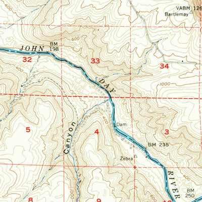 United States Geological Survey Wasco, OR-WA (1957, 62500-Scale) digital map