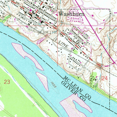 United States Geological Survey Washburn, ND (1961, 24000-Scale) digital map
