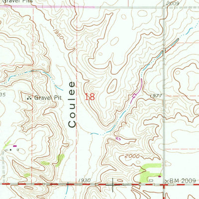 United States Geological Survey Washburn NE, ND (1961, 24000-Scale) digital map
