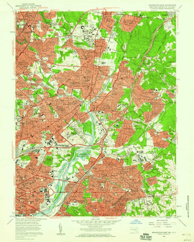 United States Geological Survey Washington East, DC-MD (1956, 24000-Scale) digital map