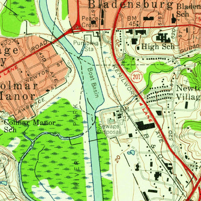 United States Geological Survey Washington East, DC-MD (1956, 24000-Scale) digital map