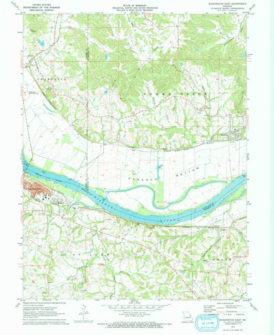 United States Geological Survey Washington East, MO (1972, 24000-Scale) digital map