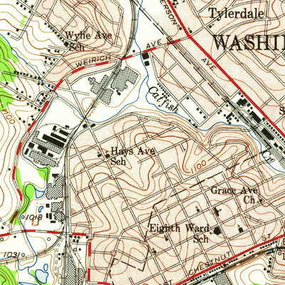 United States Geological Survey Washington East, PA (1954, 24000-Scale) digital map