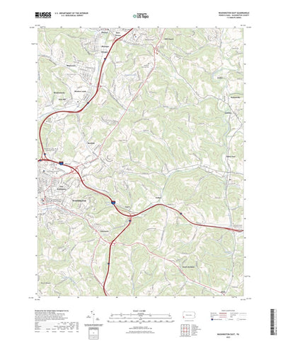 United States Geological Survey Washington East, PA (2023, 24000-Scale) digital map