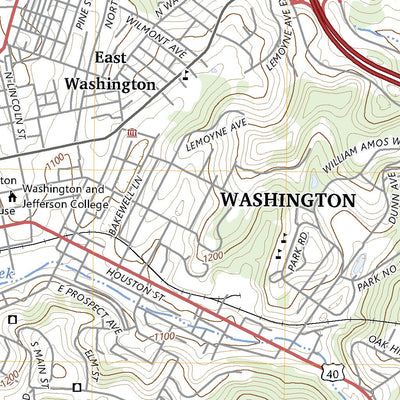 United States Geological Survey Washington East, PA (2023, 24000-Scale) digital map