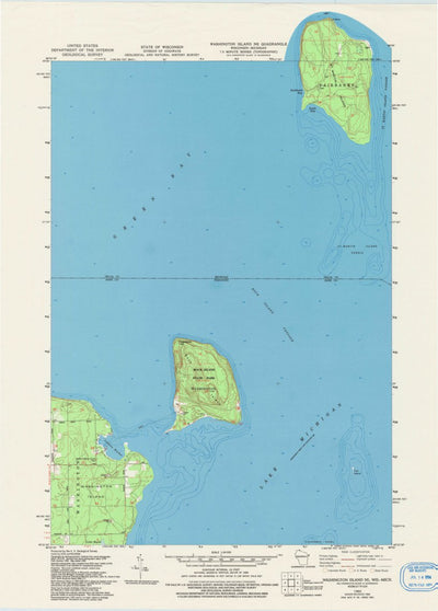 United States Geological Survey Washington Island NE, WI-MI (1982, 24000-Scale) digital map