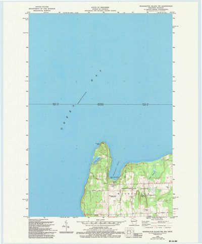 United States Geological Survey Washington Island NW, WI-MI (1982, 24000-Scale) digital map