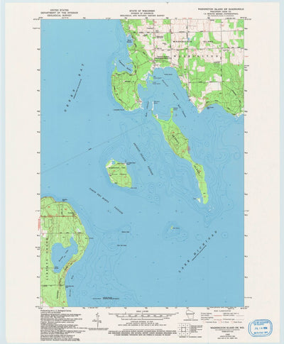 United States Geological Survey Washington Island SW, WI (1982, 24000-Scale) digital map