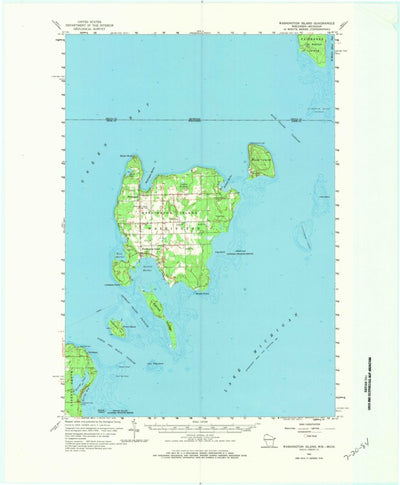 United States Geological Survey Washington Island, WI-MI (1960, 62500-Scale) digital map