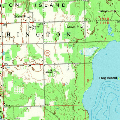 United States Geological Survey Washington Island, WI-MI (1960, 62500-Scale) digital map