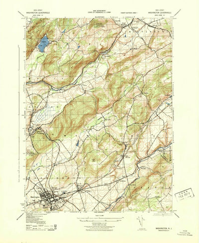 United States Geological Survey Washington, NJ (1943, 31680-Scale) digital map