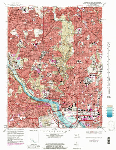United States Geological Survey Washington West, DC-MD-VA (1965, 24000-Scale) digital map