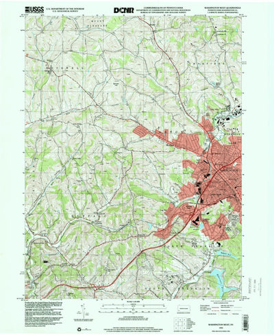 United States Geological Survey Washington West, PA (1993, 24000-Scale) digital map