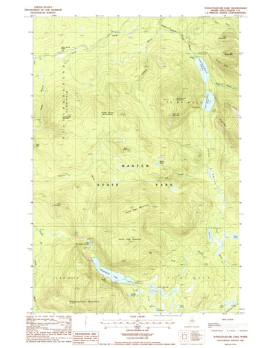 United States Geological Survey Wassataquoik Lake, ME (1988, 24000-Scale) digital map