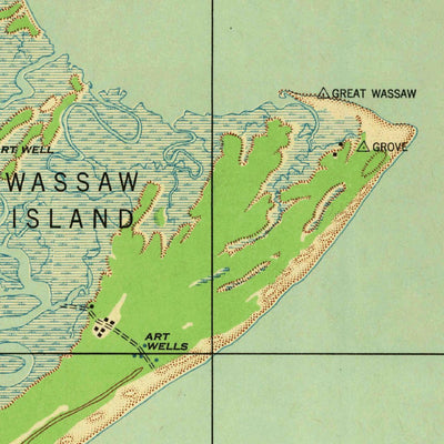 United States Geological Survey Wassaw Sound, GA (1945, 62500-Scale) digital map