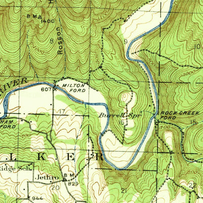 United States Geological Survey Watalula, AR (1939, 62500-Scale) digital map