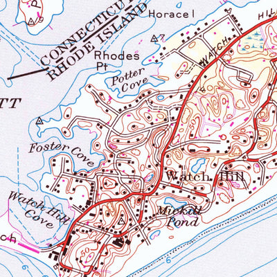United States Geological Survey Watch Hill, RI-CT-NY (1953, 24000-Scale) digital map