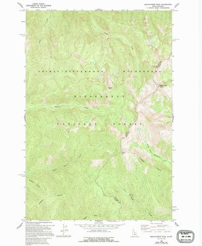 United States Geological Survey Watchtower Peak, ID-MT (1966, 24000-Scale) digital map