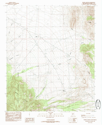 United States Geological Survey Water Canyon, NM (1985, 24000-Scale) digital map