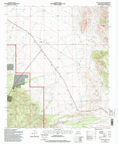 United States Geological Survey Water Canyon, NM (1995, 24000-Scale) digital map