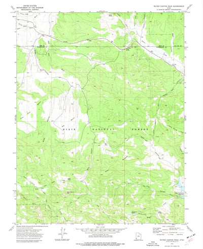 United States Geological Survey Water Canyon Peak, UT (1972, 24000-Scale) digital map