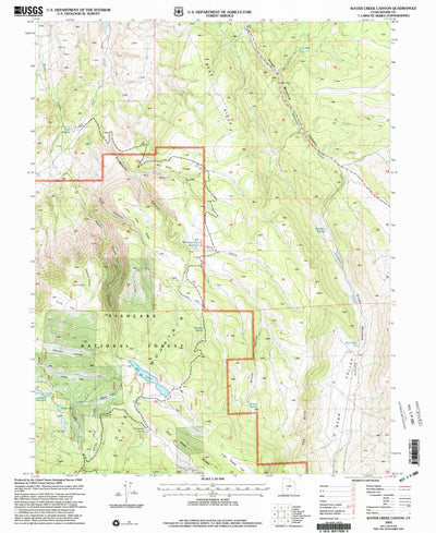 United States Geological Survey Water Creek Canyon, UT (2001, 24000-Scale) digital map