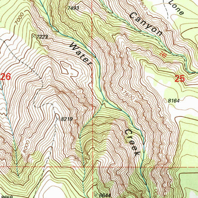 United States Geological Survey Water Creek Canyon, UT (2001, 24000-Scale) digital map