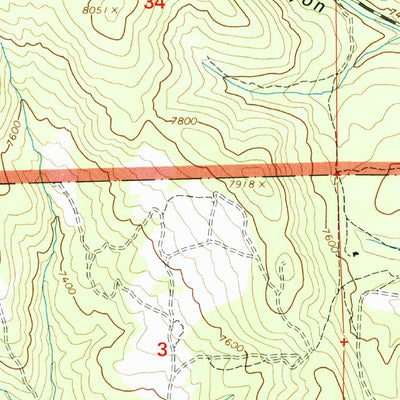 United States Geological Survey Water Hollow Ridge, UT (2001, 24000-Scale) digital map