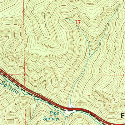 United States Geological Survey Water Hollow Ridge, UT (2001, 24000-Scale) digital map