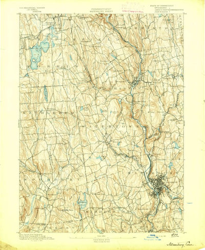 United States Geological Survey Waterbury, CT (1893, 62500-Scale) digital map