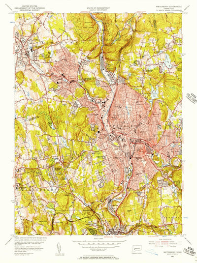 United States Geological Survey Waterbury, CT (1955, 24000-Scale) digital map