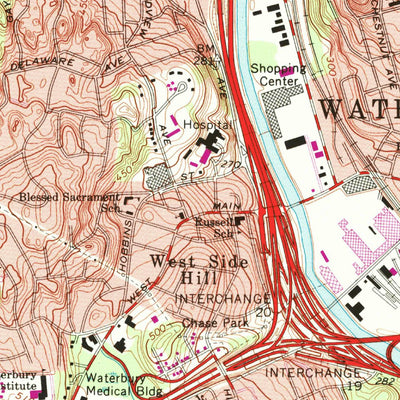 United States Geological Survey Waterbury, CT (1968, 24000-Scale) digital map