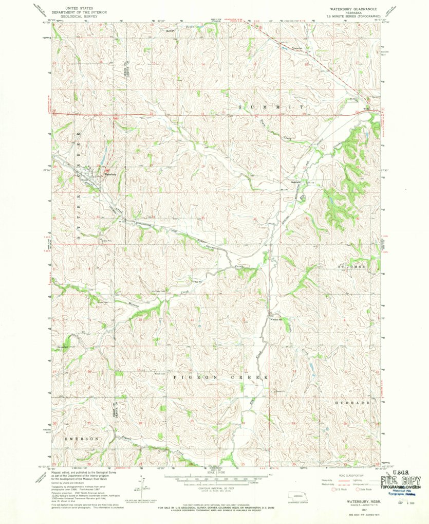 Waterbury, NE (1967, 24000-Scale) Map by United States Geological ...