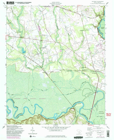 United States Geological Survey Wateree, SC (1953, 24000-Scale) digital map