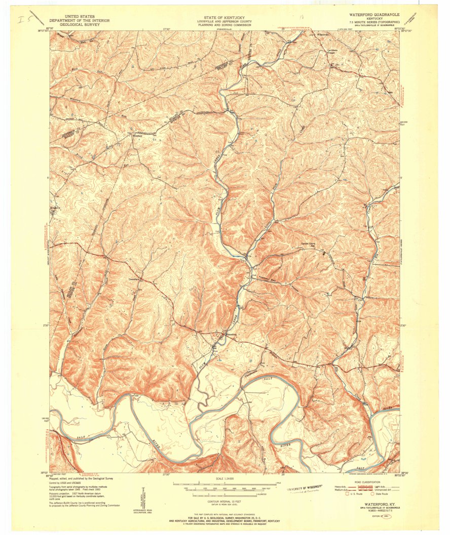 Waterford Ky 1951 24000 Scale Map By United States Geological Survey Avenza Maps 3572