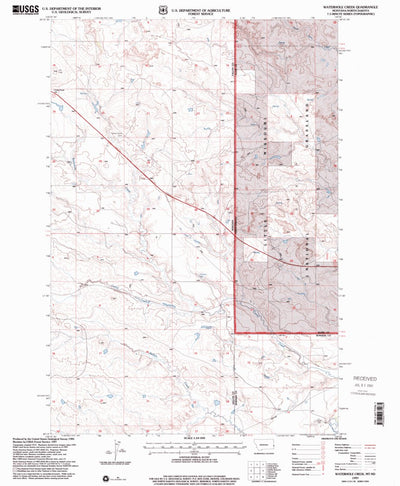 United States Geological Survey Waterhole Creek, MT-ND (1997, 24000-Scale) digital map