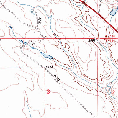 United States Geological Survey Waterhole Creek, MT-ND (1997, 24000-Scale) digital map