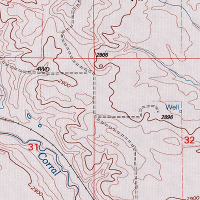 United States Geological Survey Waterhole Creek, MT-ND (1997, 24000-Scale) digital map