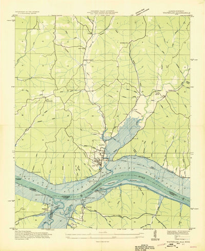 United States Geological Survey Waterloo, AL-MS (1936, 24000-Scale) digital map