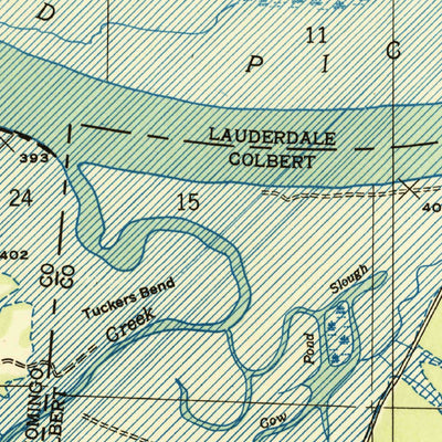United States Geological Survey Waterloo, AL-MS (1936, 24000-Scale) digital map